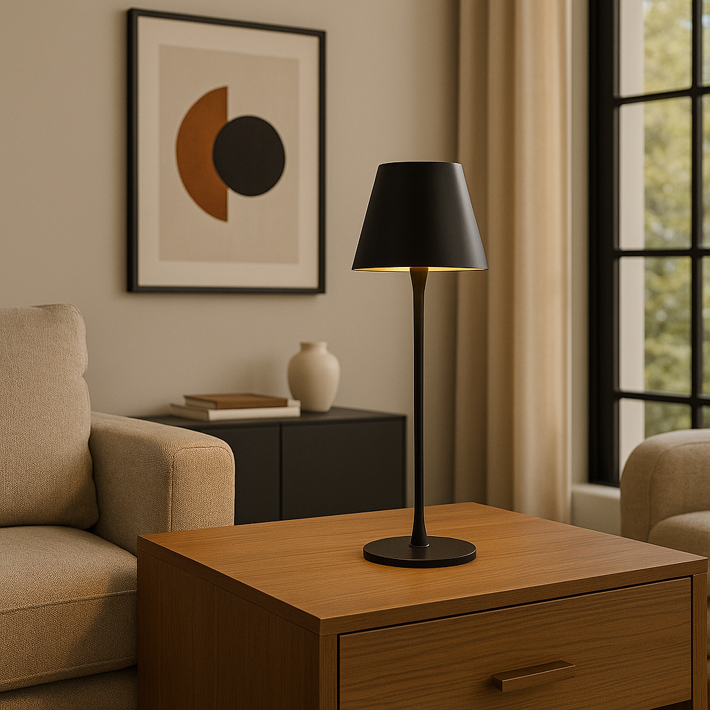 Nowoczesna Bezprzewodowa Lampa LED z Aluminium – Stylowy Design, Aż do 28 Godzin Świecenia, Doskonała do Wnętrz i na Zewnątrz