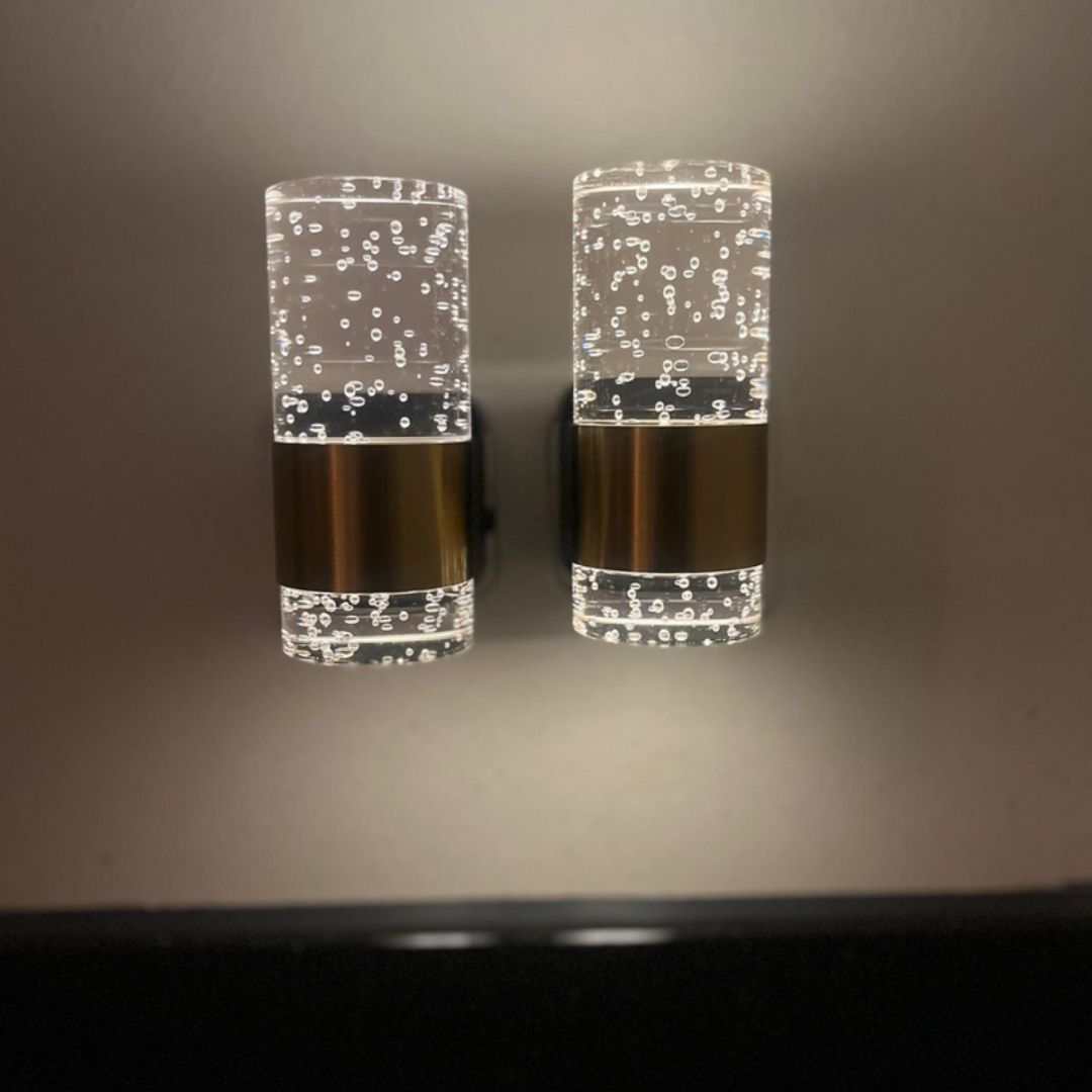 LumiSense Lampa – 2-Częściowa Lampa Ścienna LED z Automatycznym Czujnikiem Światła | Luksusowy Kinkiet z Regulowaną Jasnością i Złotymi Akcentami