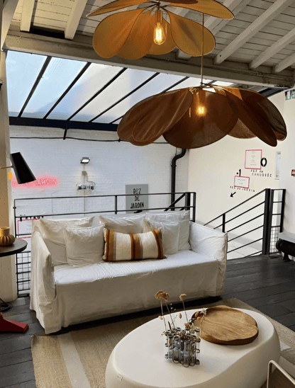 Lampa Wisząca Floren Vint z Kwiatowym Wzorem Elegancka Tekstylna Lampa do Salonu i Nad Stół z Ciepłym Światłem