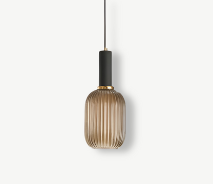 Lampa Wisząca Ribbia Glass Vintage Oświetlenie do Salonu z Ryflowanego Szkła w Różnych Rozmiarach i Kolorach