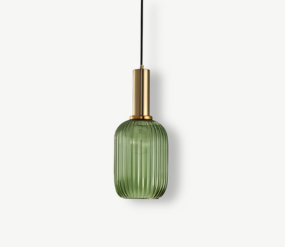 Lampa Wisząca Ribbia Glass Vintage Oświetlenie do Salonu z Ryflowanego Szkła w Różnych Rozmiarach i Kolorach