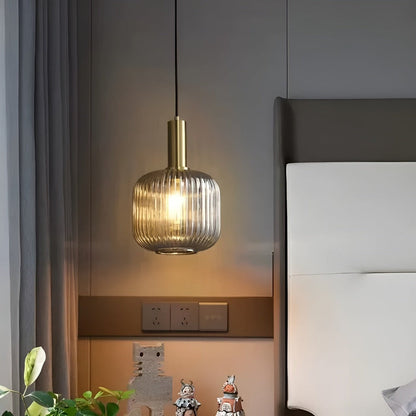 Lampa Wisząca Ribbia Glass Vintage Oświetlenie do Salonu z Ryflowanego Szkła w Różnych Rozmiarach i Kolorach