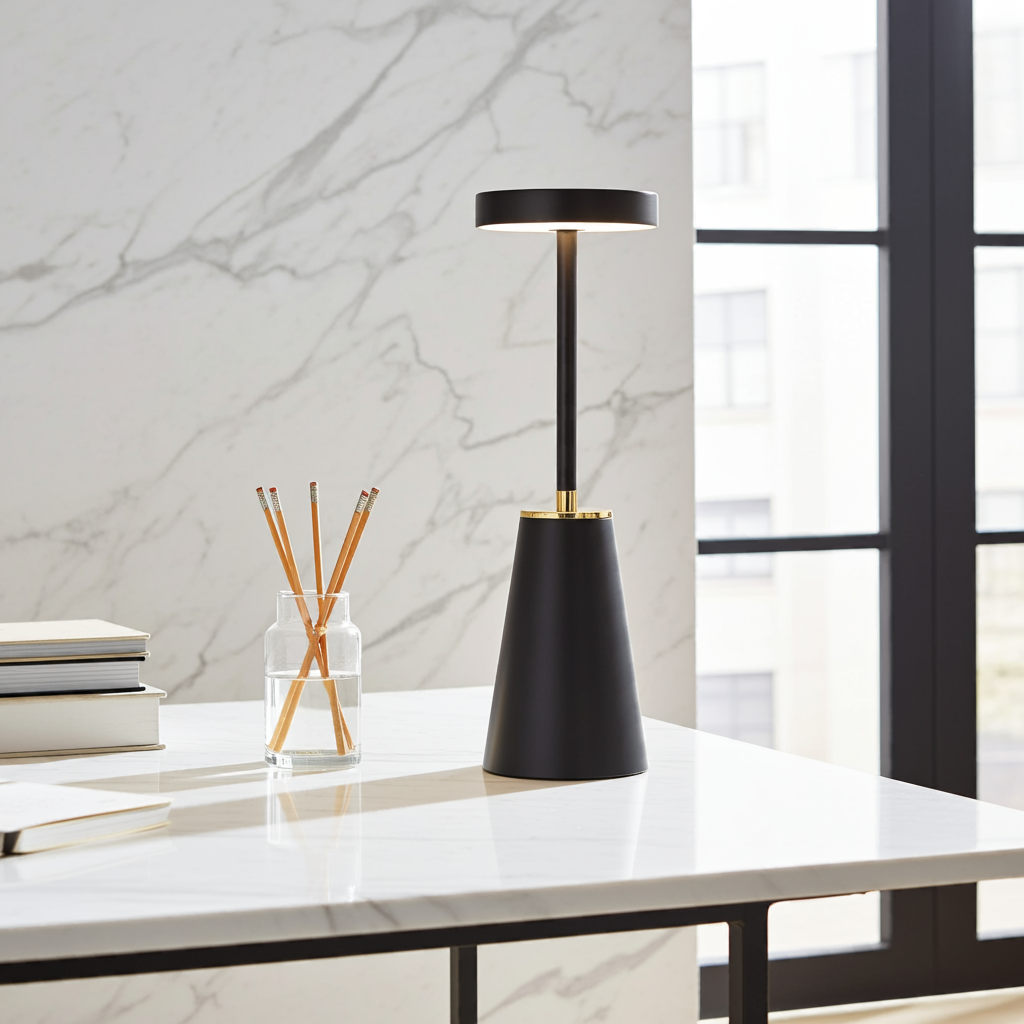 Nowoczesna Bezprzewodowa Lampa Stołowa LED z Regulowanym Światłem – Elegancka Lampka Nocna Idealna do Salonu i Sypialni