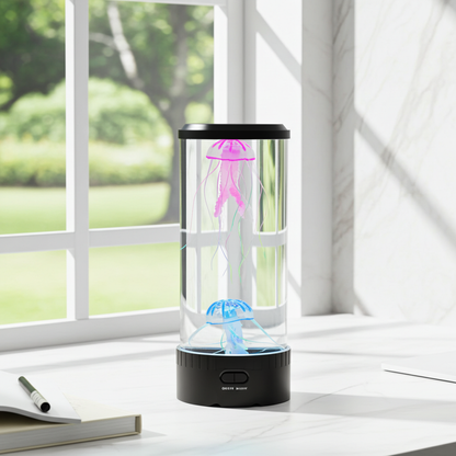 Lampa Stołowa LED z Efektem Meduzy – Kolorowe Nocne Światło, Energooszczędna i Bezpieczna, Idealna do Sypialni i Pokoju Dziecięcego