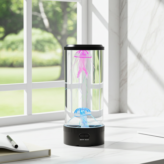 Lampa Stołowa LED z Efektem Meduzy – Kolorowe Nocne Światło, Energooszczędna i Bezpieczna, Idealna do Sypialni i Pokoju Dziecięcego